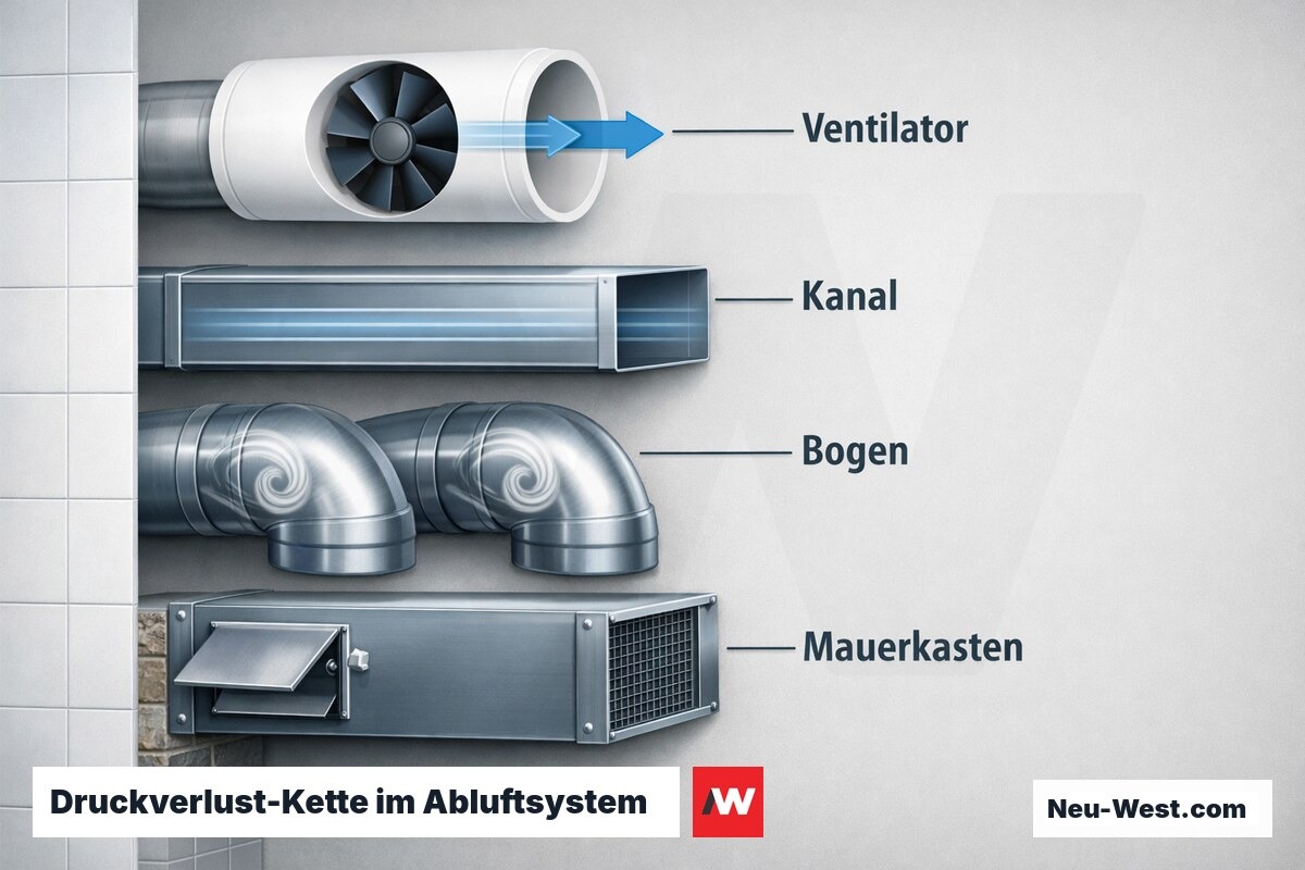 Druckverlust-Kette im Abluftsystem – Erklär-Grafik (NEUWEST Berlin)