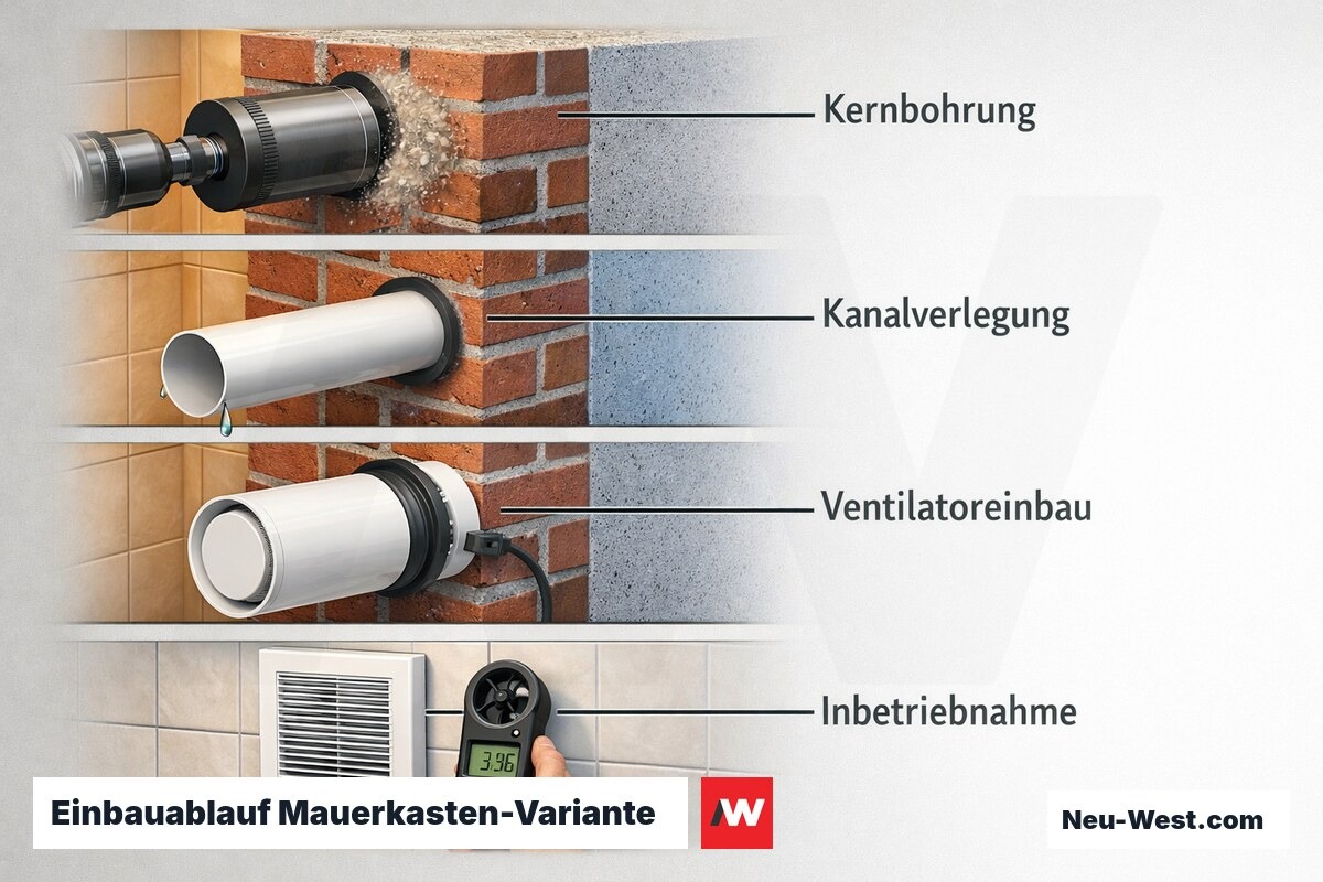 Einbauablauf Mauerkasten-Variante: Vier Arbeitsschritte – Erklär-Grafik (NEUWEST Berlin)