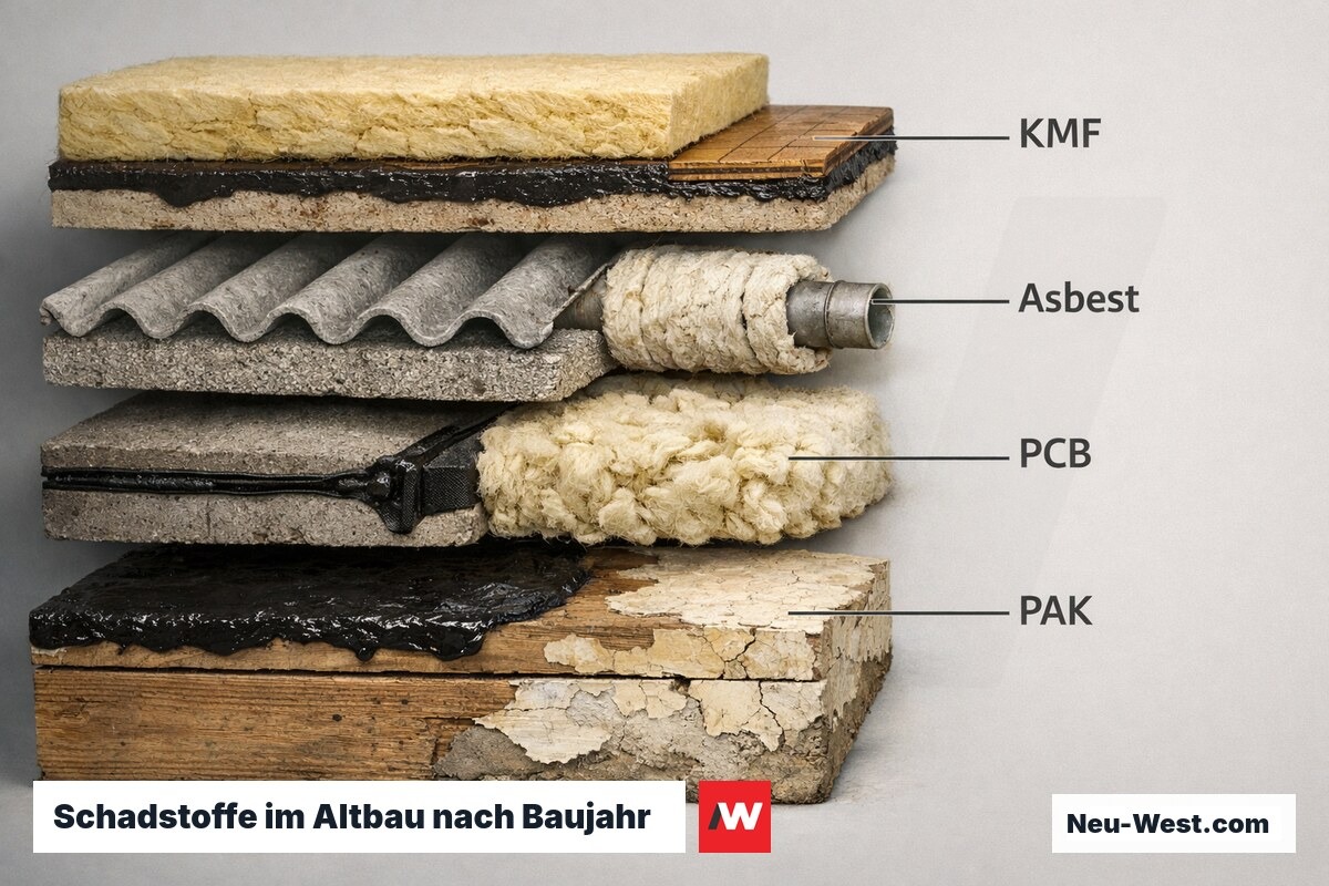 Schadstoffe im Altbau nach Baujahr – Erklär-Grafik (NEUWEST Berlin)