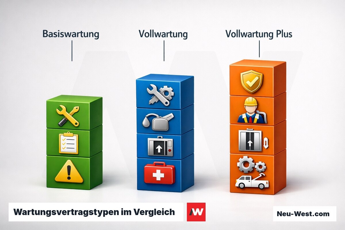 Wartungsvertragstypen im Vergleich – Erklär-Grafik (NEUWEST Berlin)
