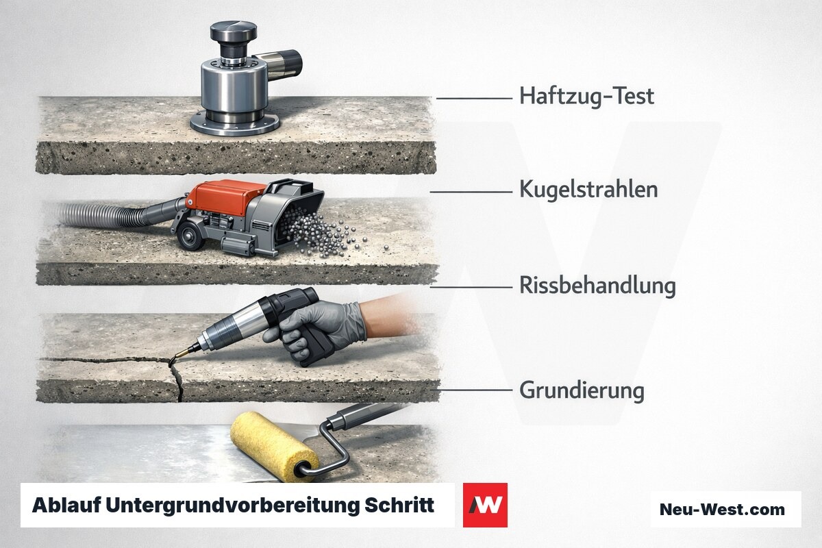 Ablauf Untergrundvorbereitung Schritt für Schritt – Erklär-Grafik (NEUWEST Berlin)