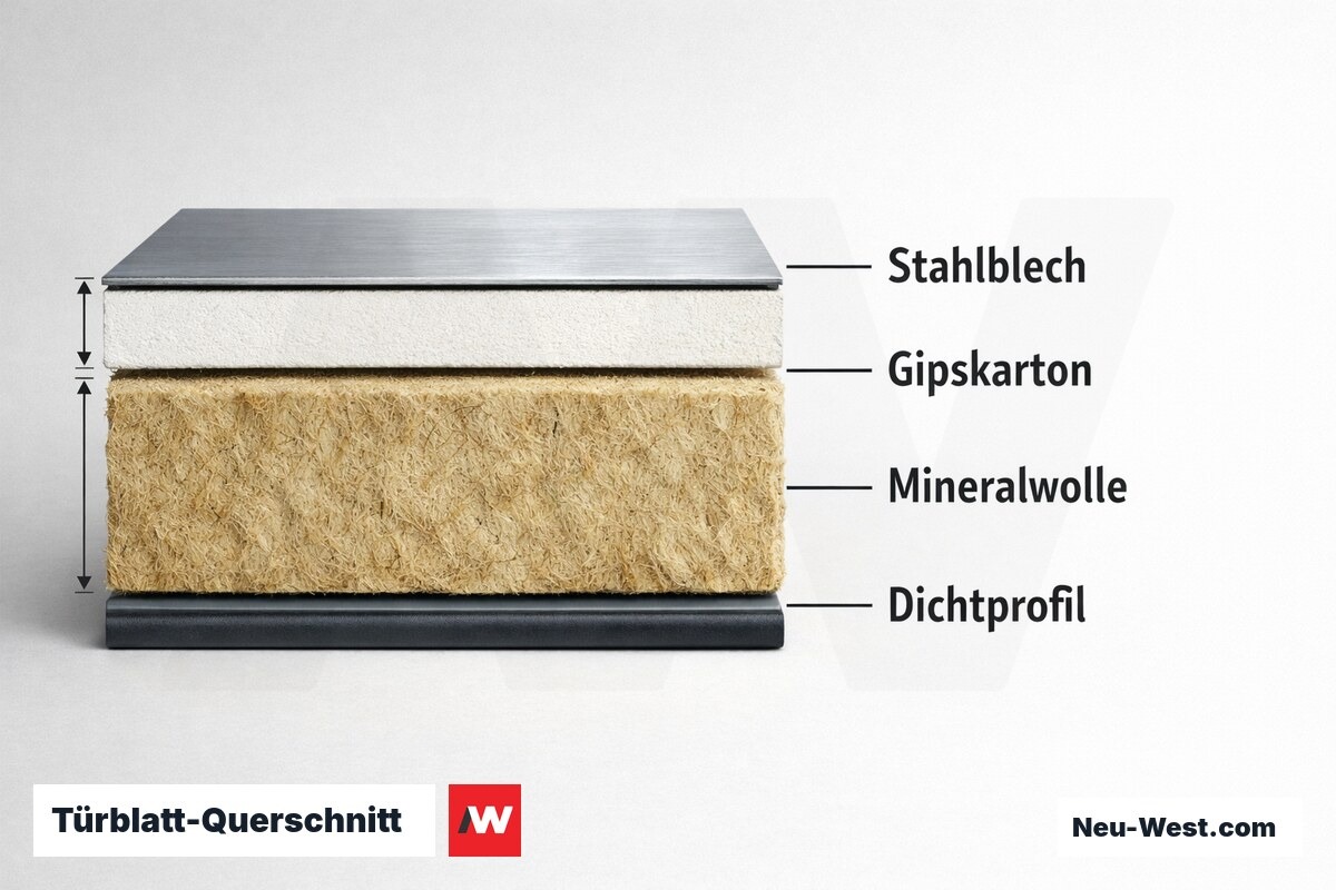 Türblatt-Querschnitt: Schichtaufbau T30 vs. T60 – Erklär-Grafik (NEUWEST Berlin)