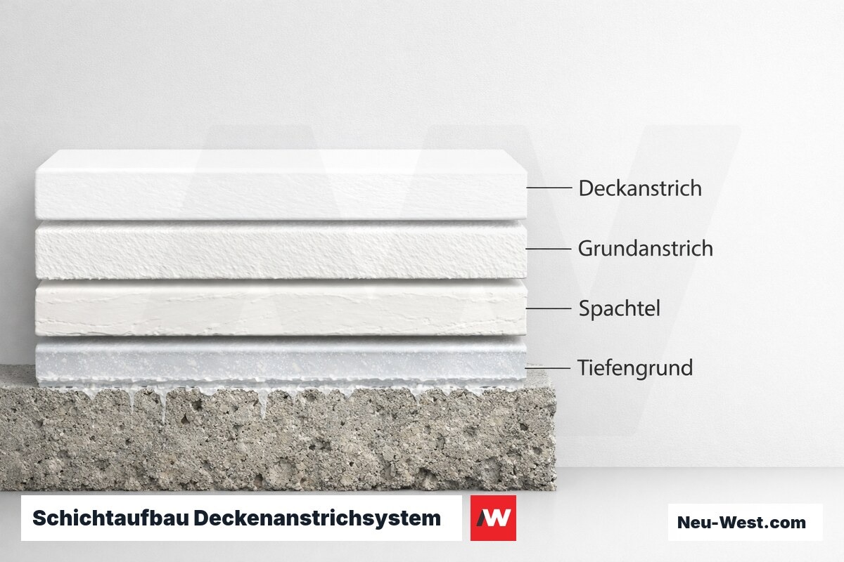 Schichtaufbau Deckenanstrichsystem – Erklär-Grafik (NEUWEST Berlin)