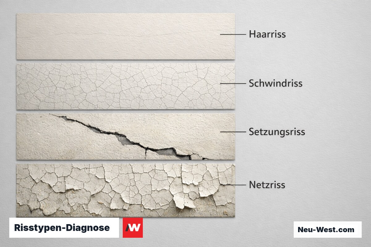 Risstypen-Diagnose: Überstreichen oder Sanieren? – Erklär-Grafik (NEUWEST Berlin)