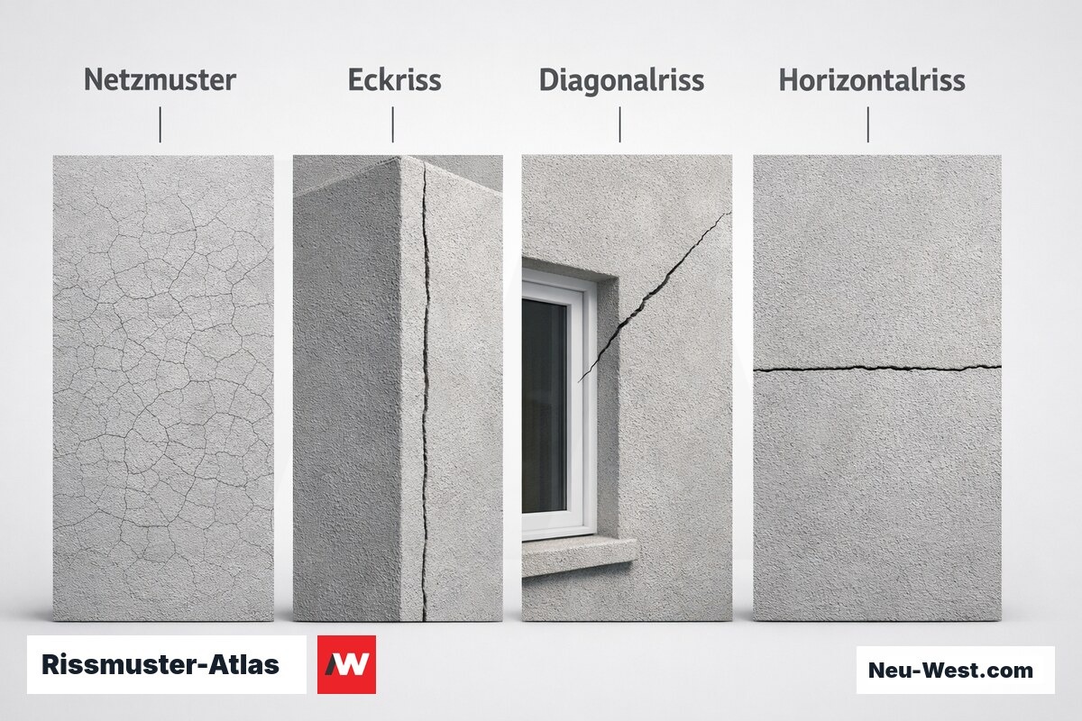 Rissmuster-Atlas: Ursache und Dringlichkeit – Erklär-Grafik (NEUWEST Berlin)