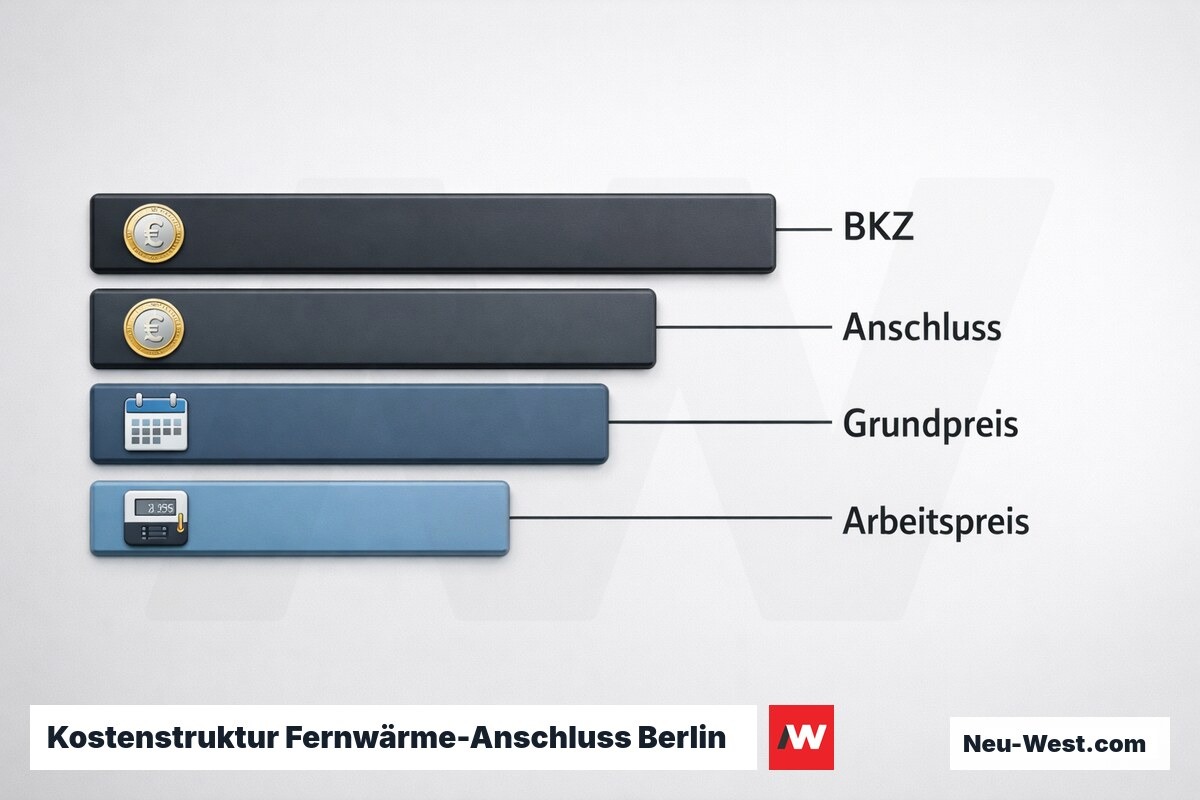 Kostenstruktur Fernwärme-Anschluss Berlin: Einmal- und laufende Kosten – Erklär-Grafik (NEUWEST Berlin)