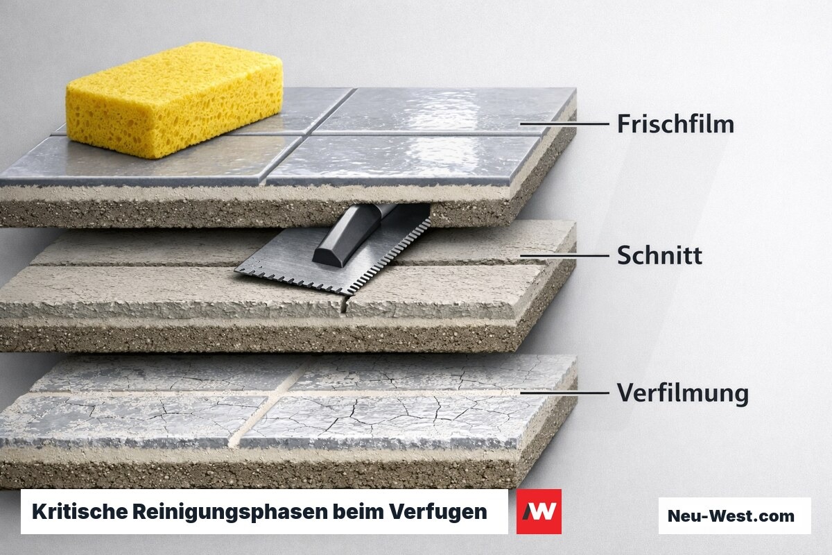 Kritische Reinigungsphasen beim Verfugen – Erklär-Grafik (NEUWEST Berlin)