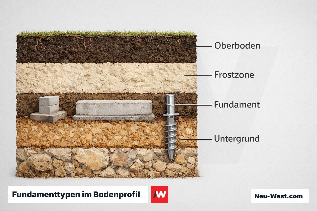 Fundamenttypen im Bodenprofil – Erklär-Grafik (NEUWEST Berlin)