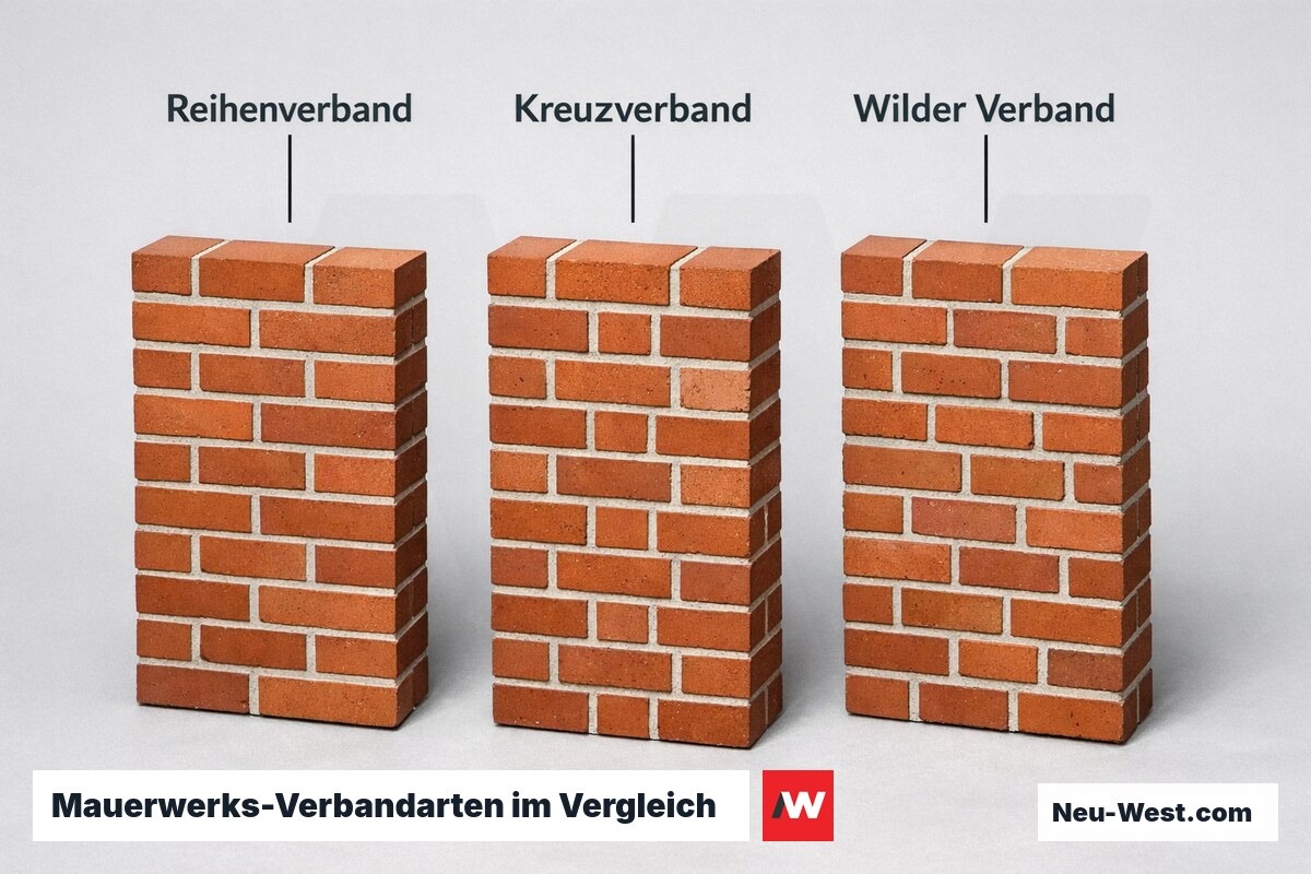 Mauerwerks-Verbandarten im Vergleich – Erklär-Grafik (NEUWEST Berlin)
