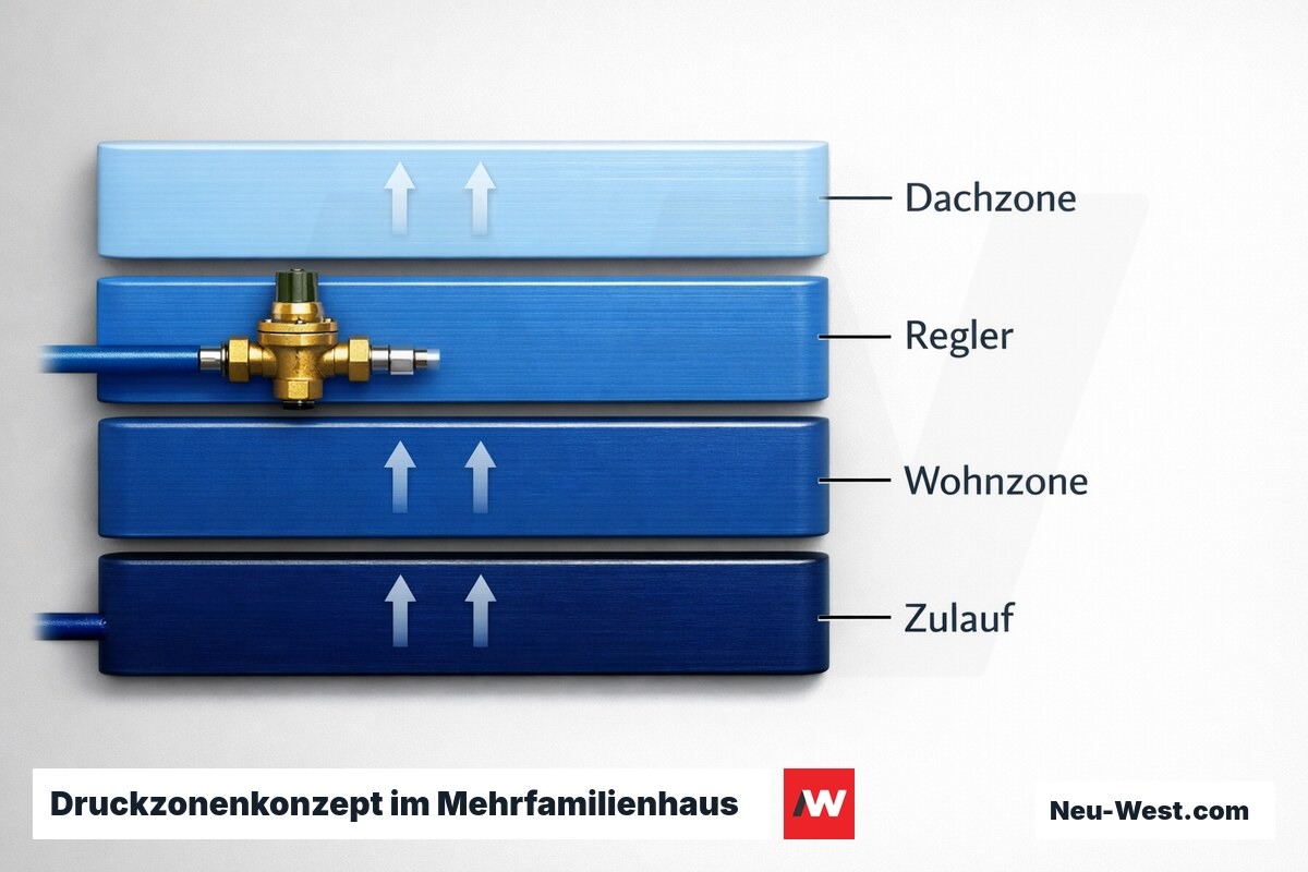 Druckzonenkonzept im Mehrfamilienhaus – Erklär-Grafik (NEUWEST Berlin)