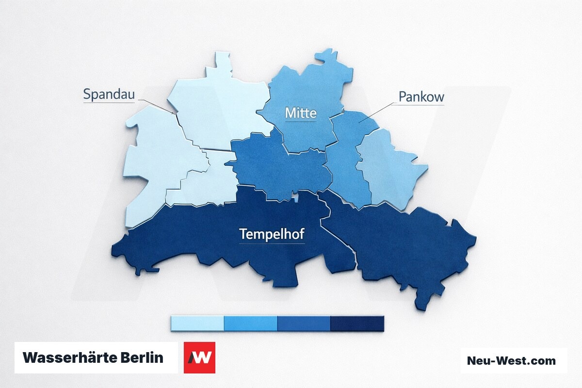 Wasserhärte Berlin: Verteilung nach Bezirk – Erklär-Grafik (NEUWEST Berlin)