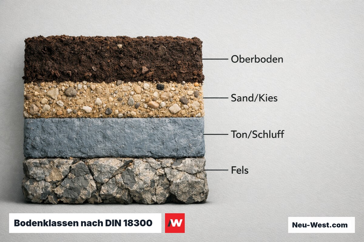 Bodenklassen nach DIN 18300 – Erklär-Grafik (NEUWEST Berlin)