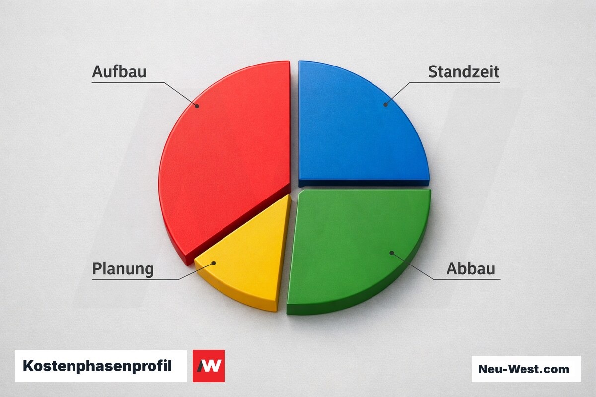 Kostenphasenprofil: Gerüstkosten nach Leistungsanteil – Erklär-Grafik (NEUWEST Berlin)