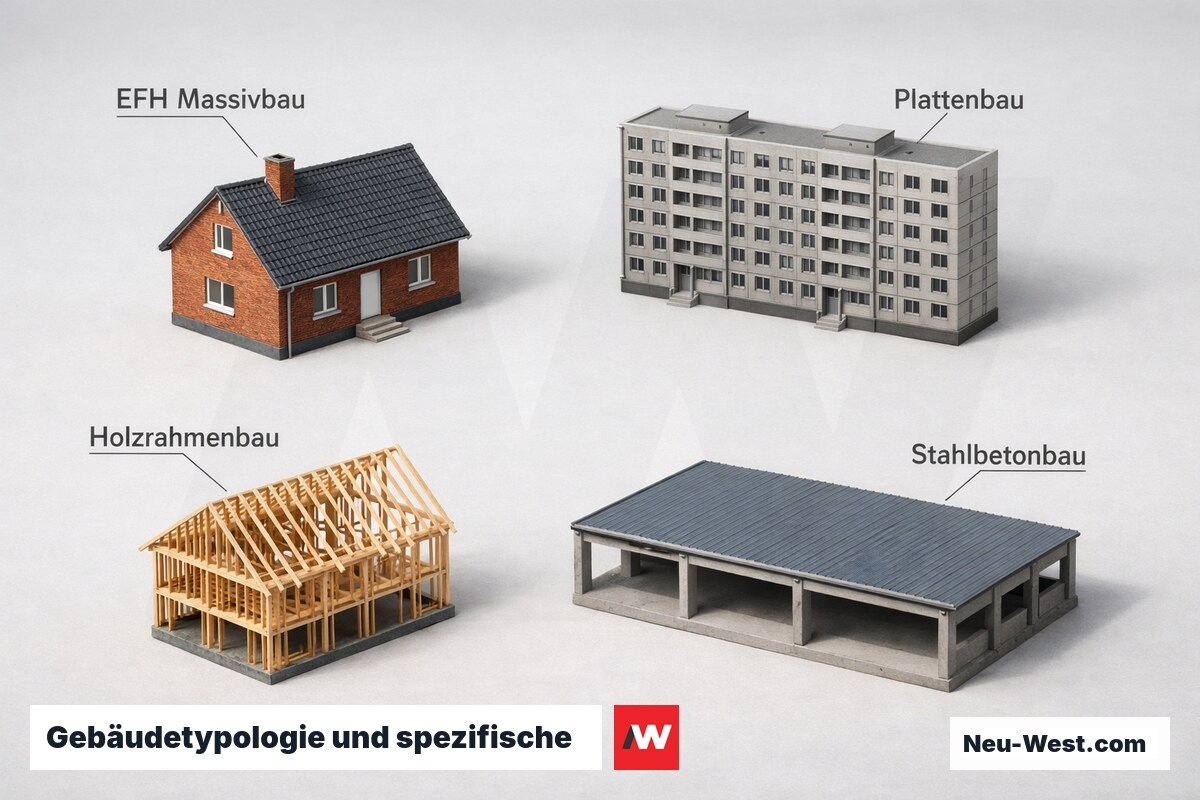 Gebäudetypologie und spezifische Abbruchmassen – Erklär-Grafik (NEUWEST Berlin)