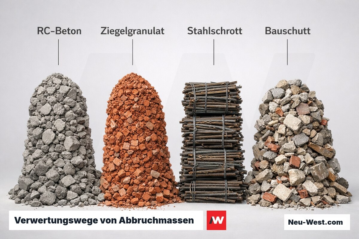 Verwertungswege von Abbruchmassen – Erklär-Grafik (NEUWEST Berlin)