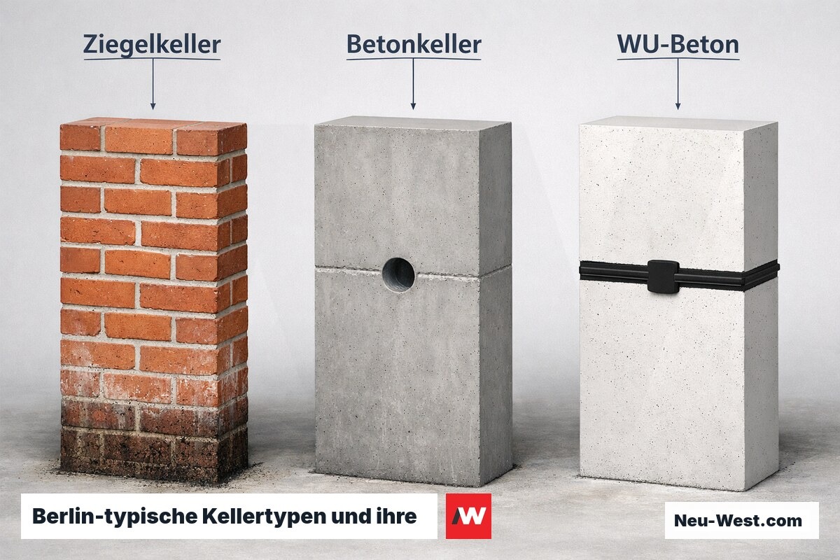 Berlin-typische Kellertypen und ihre konstruktiven Schwachstellen – Erklär-Grafik (NEUWEST Berlin)