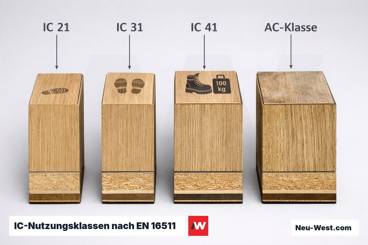 IC-Nutzungsklassen nach EN 16511 vs. AC-Altsystem – Erklär-Grafik (NEUWEST Berlin)