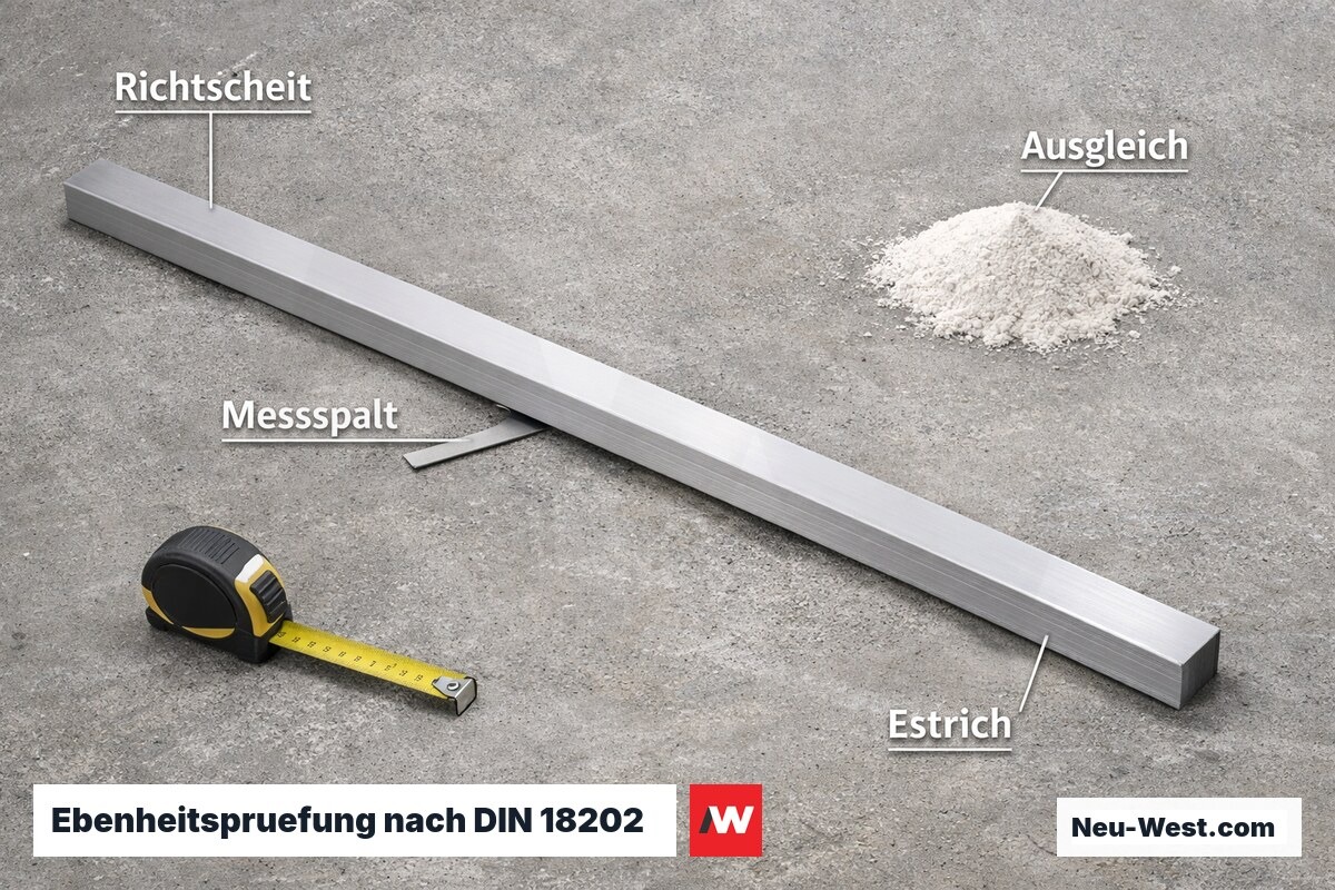 Ebenheitspruefung nach DIN 18202: Messung und Ausgleich – Erklär-Grafik (NEUWEST Berlin)