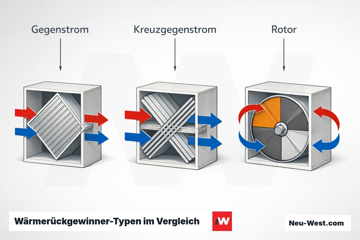 Wärmerückgewinner-Typen im Vergleich – Erklär-Grafik (NEUWEST Berlin)
