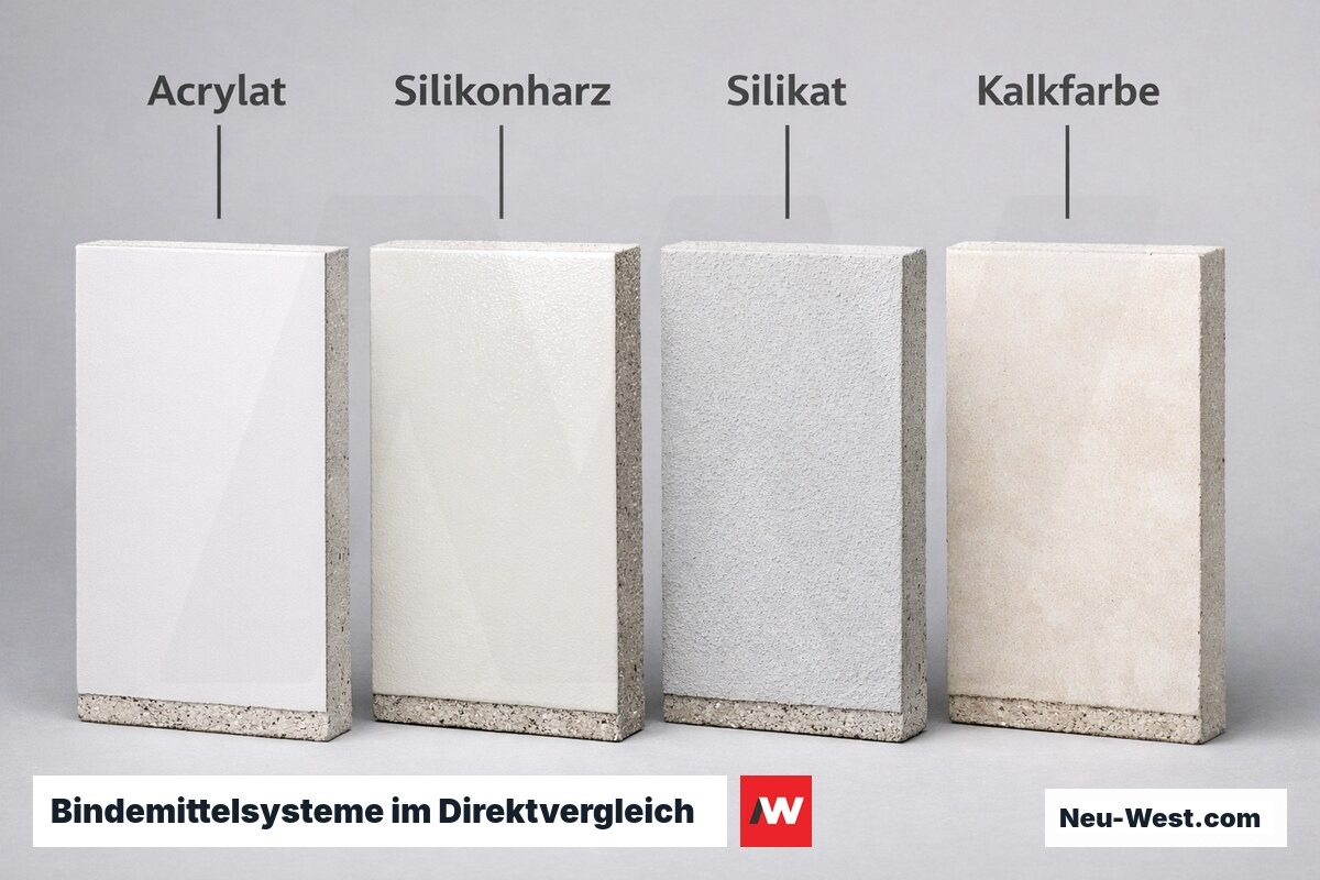 Bindemittelsysteme im Direktvergleich – Erklär-Grafik (NEUWEST Berlin)