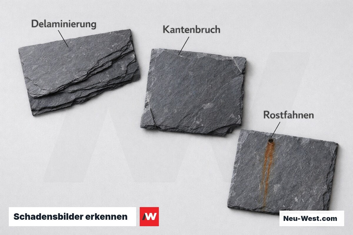 Schadensbilder erkennen: Delaminierung, Kantenbruch, Rostfahnen – Erklär-Grafik (NEUWEST Berlin)