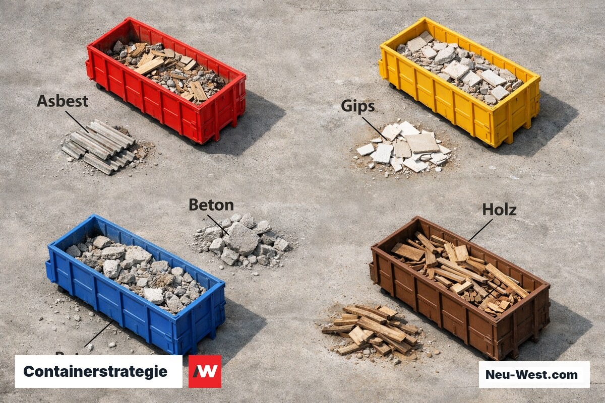 Containerstrategie: Sortierpflichten nach KrWG § 14 – Erklär-Grafik (NEUWEST Berlin)