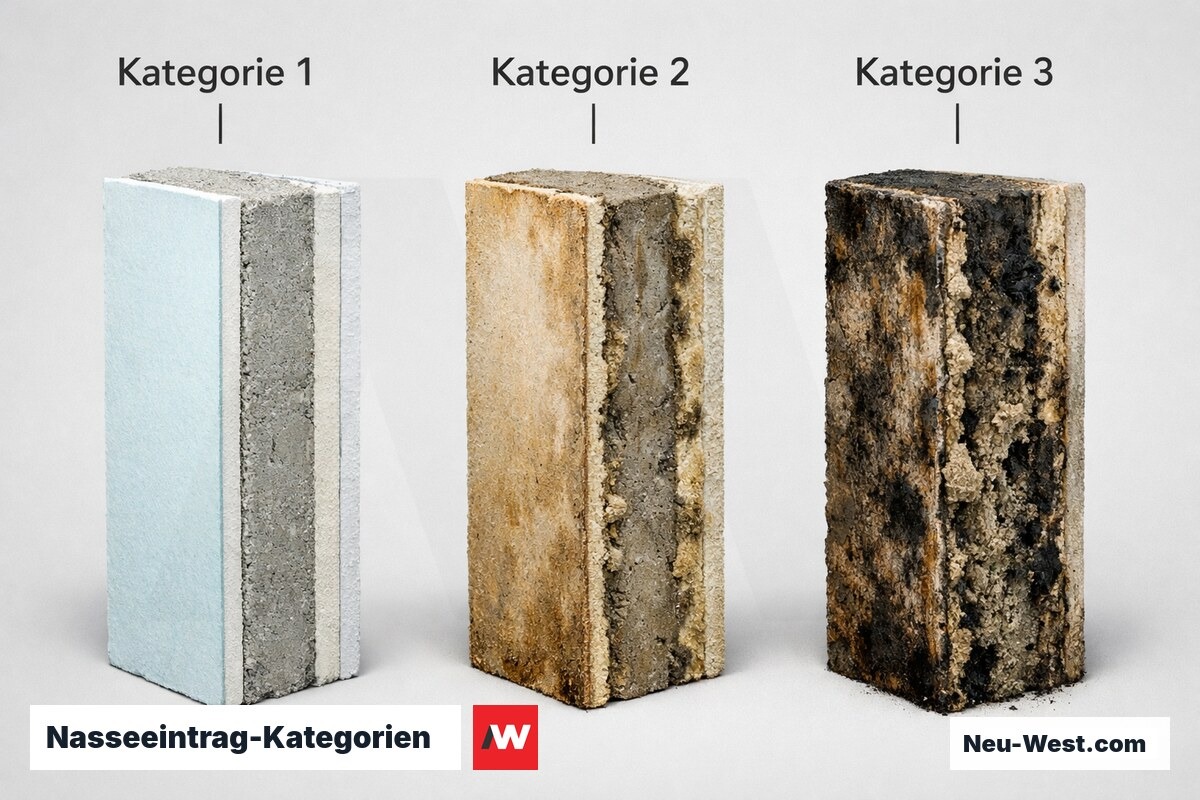 Nasseeintrag-Kategorien nach Kontaminationsgrad – Erklär-Grafik (NEUWEST Berlin)