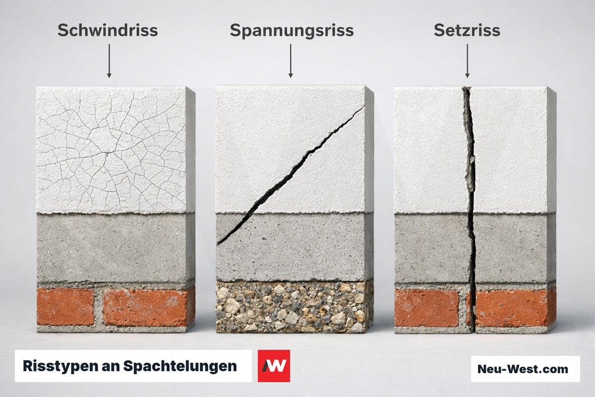 Risstypen an Spachtelungen – Entstehungsort und Erkennungsmerkmal – Erklär-Grafik (NEUWEST Berlin)