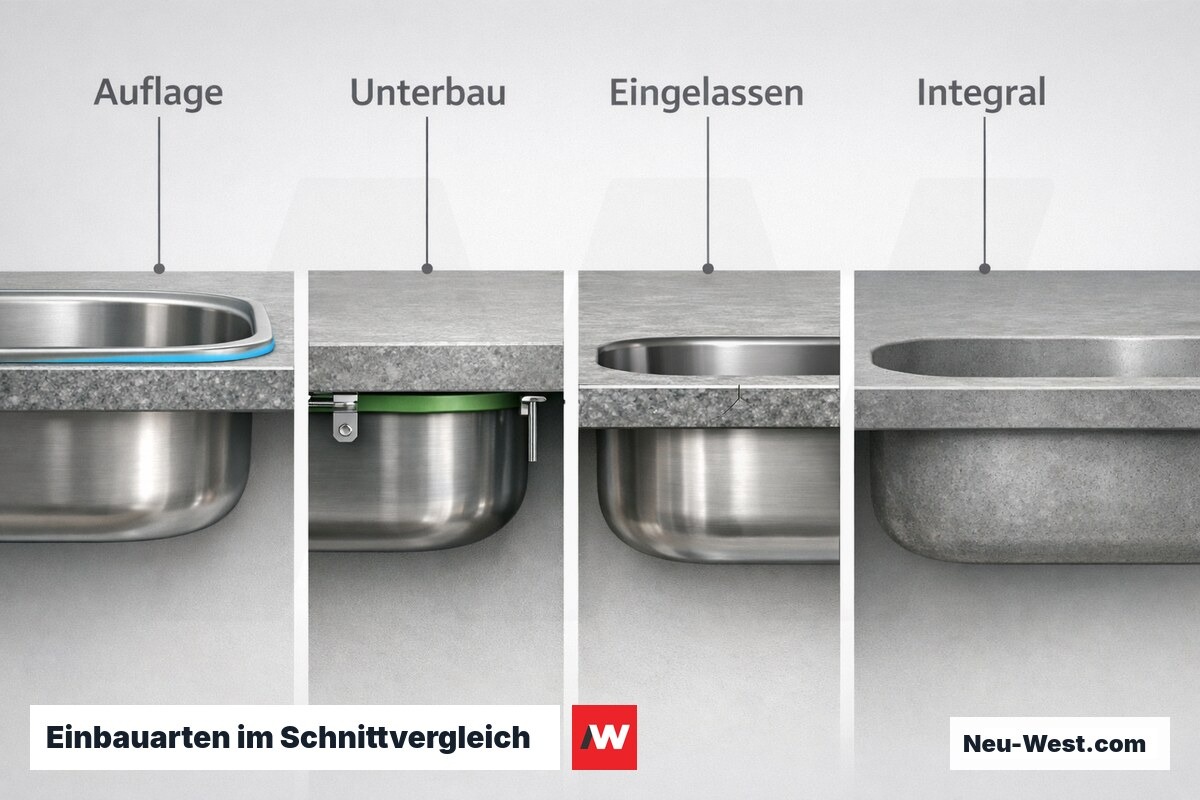 Einbauarten im Schnittvergleich: Dichtungsposition und Spaltmass – Erklär-Grafik (NEUWEST Berlin)