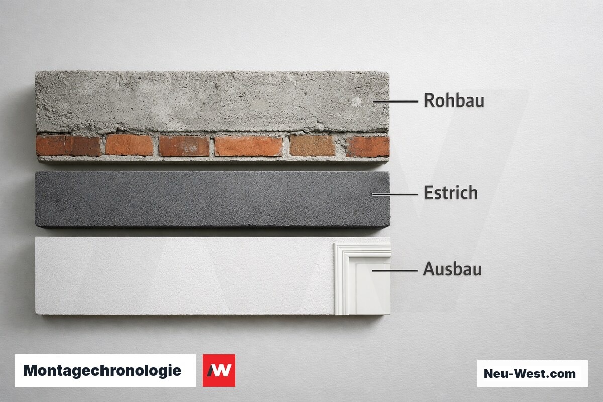 Montagechronologie: Zargen-Einbauzeitpunkt nach Bauphase – Erklär-Grafik (NEUWEST Berlin)