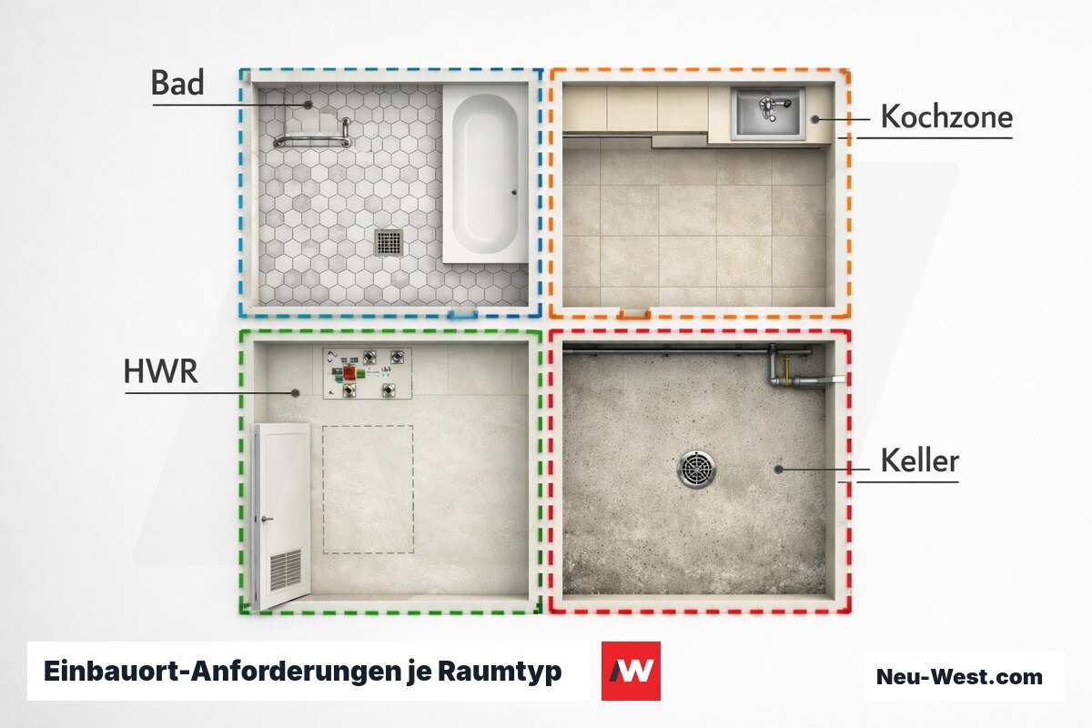 Einbauort-Anforderungen je Raumtyp – Erklär-Grafik (NEUWEST Berlin)