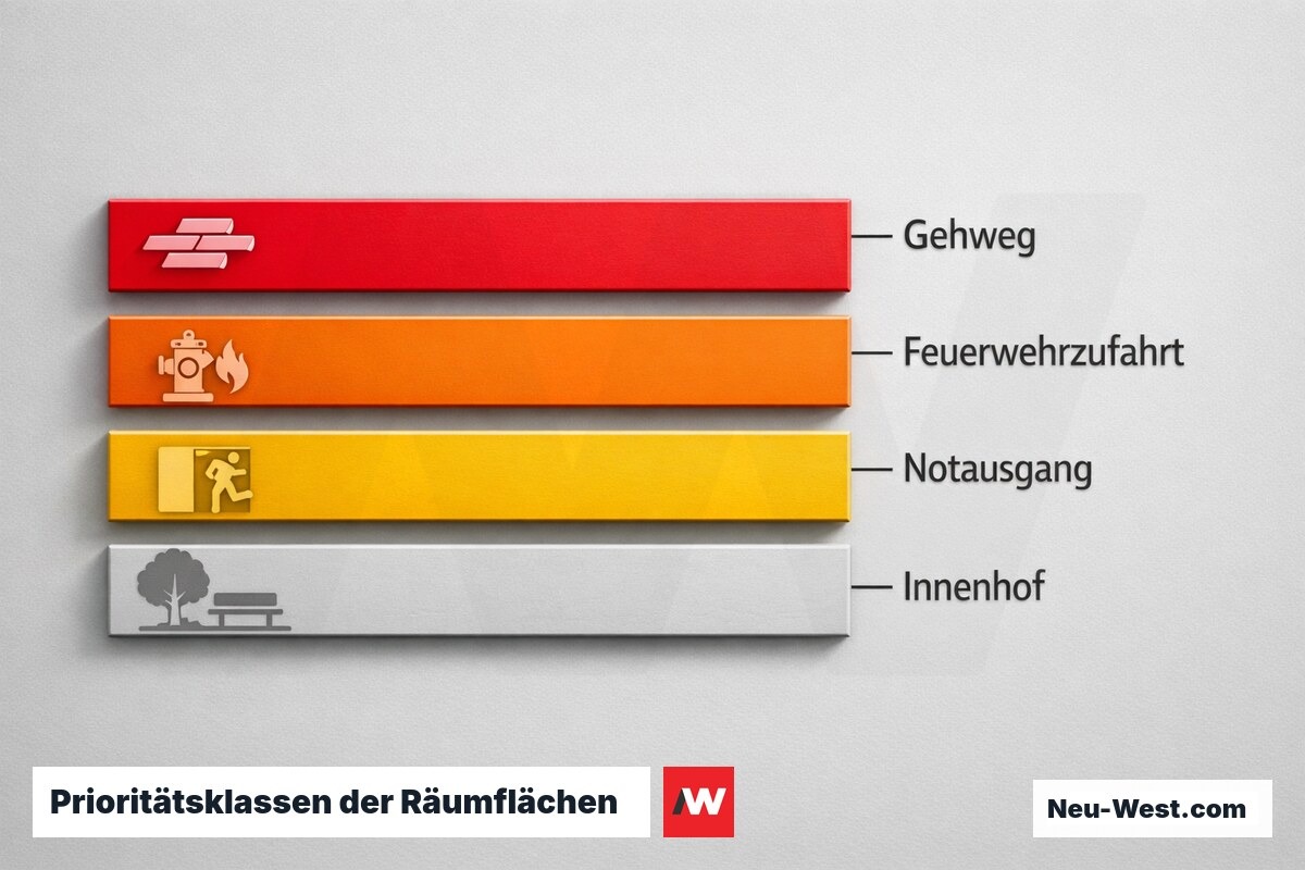 Prioritätsklassen der Räumflächen im Winterdienst – Erklär-Grafik (NEUWEST Berlin)